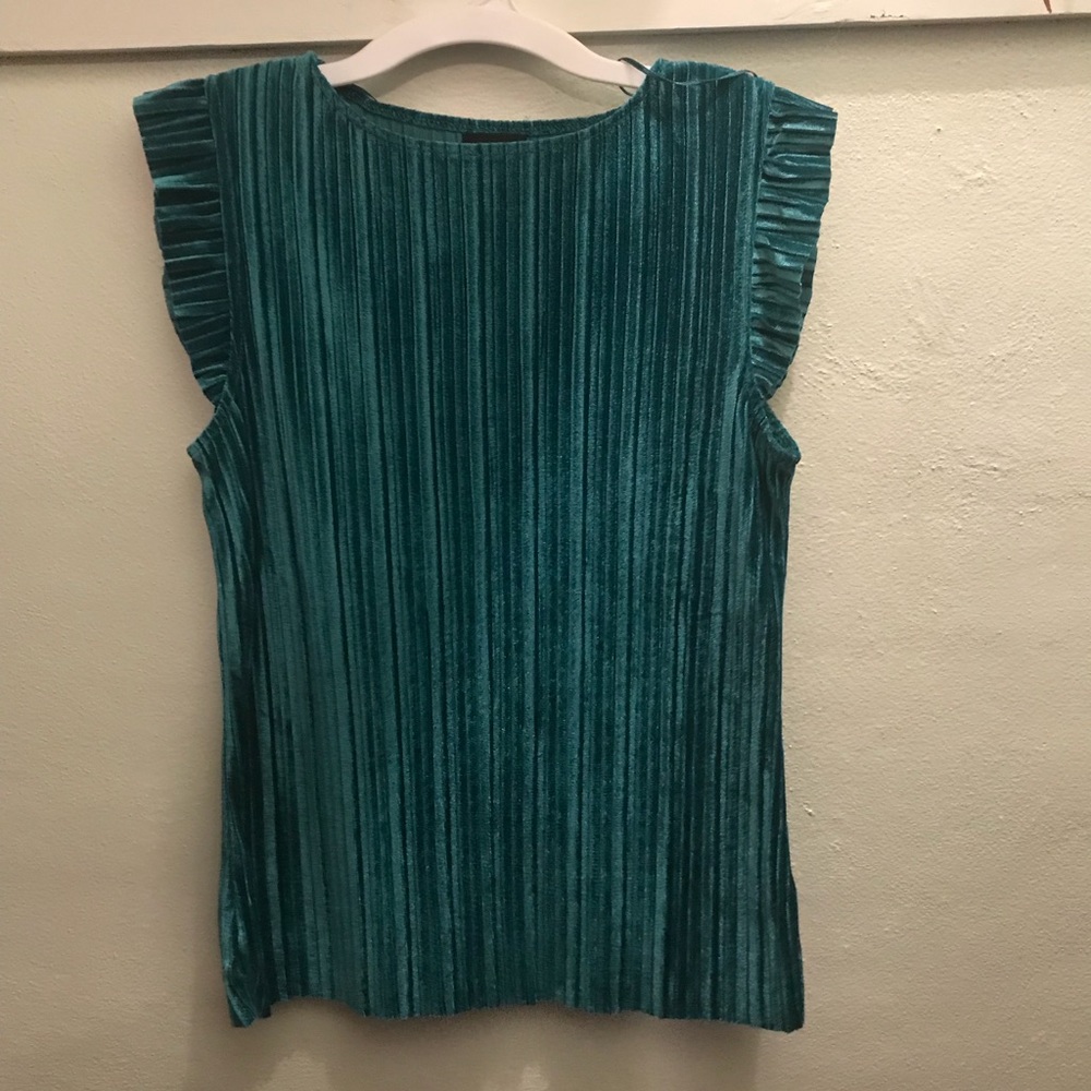 NWOT Emerald Green Velvet Top